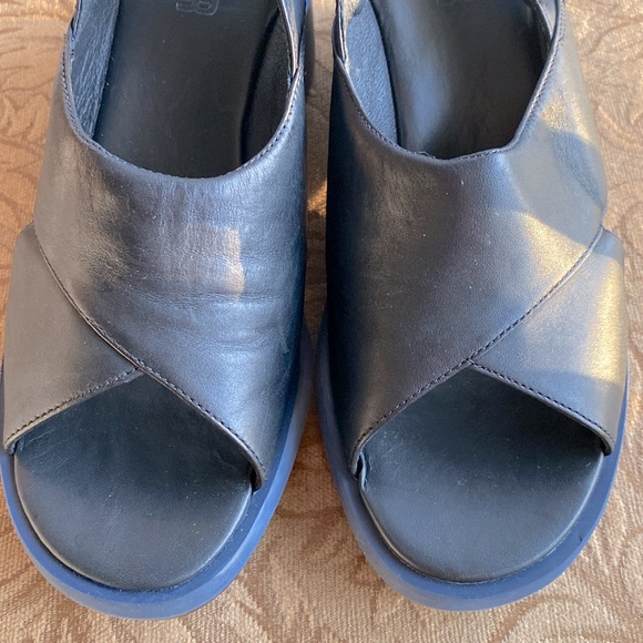 🌹Camper women’s Kyra wedge sandal, casual, open toe slingbacks leather black 10 - Picture 10 of 17